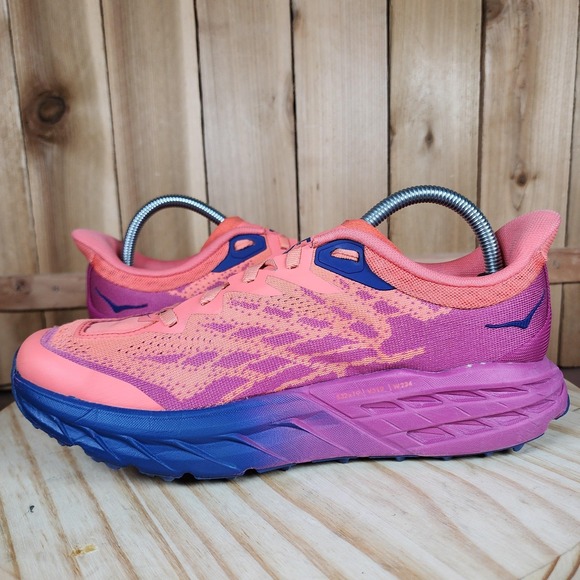 Hoka One One Speedgoat 5 Shoes Womens 9 Pink Trail Running Sneakers 1123158 FCM - Picture 6 of 10